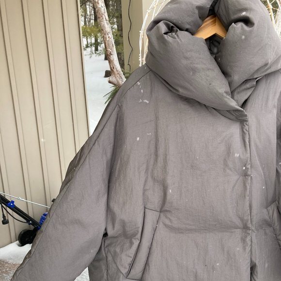 Down Long Coat Puffer, OS, Dark Gray - Picture 5 of 10